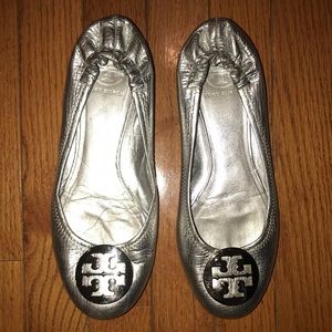 Tory Burch Silver Flats